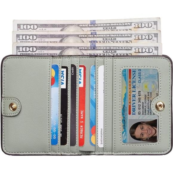 Womens Rfid Blocking Small Compact Bifold Luxury Genuine Leather Pocket Wallet - Picture 6 of 6